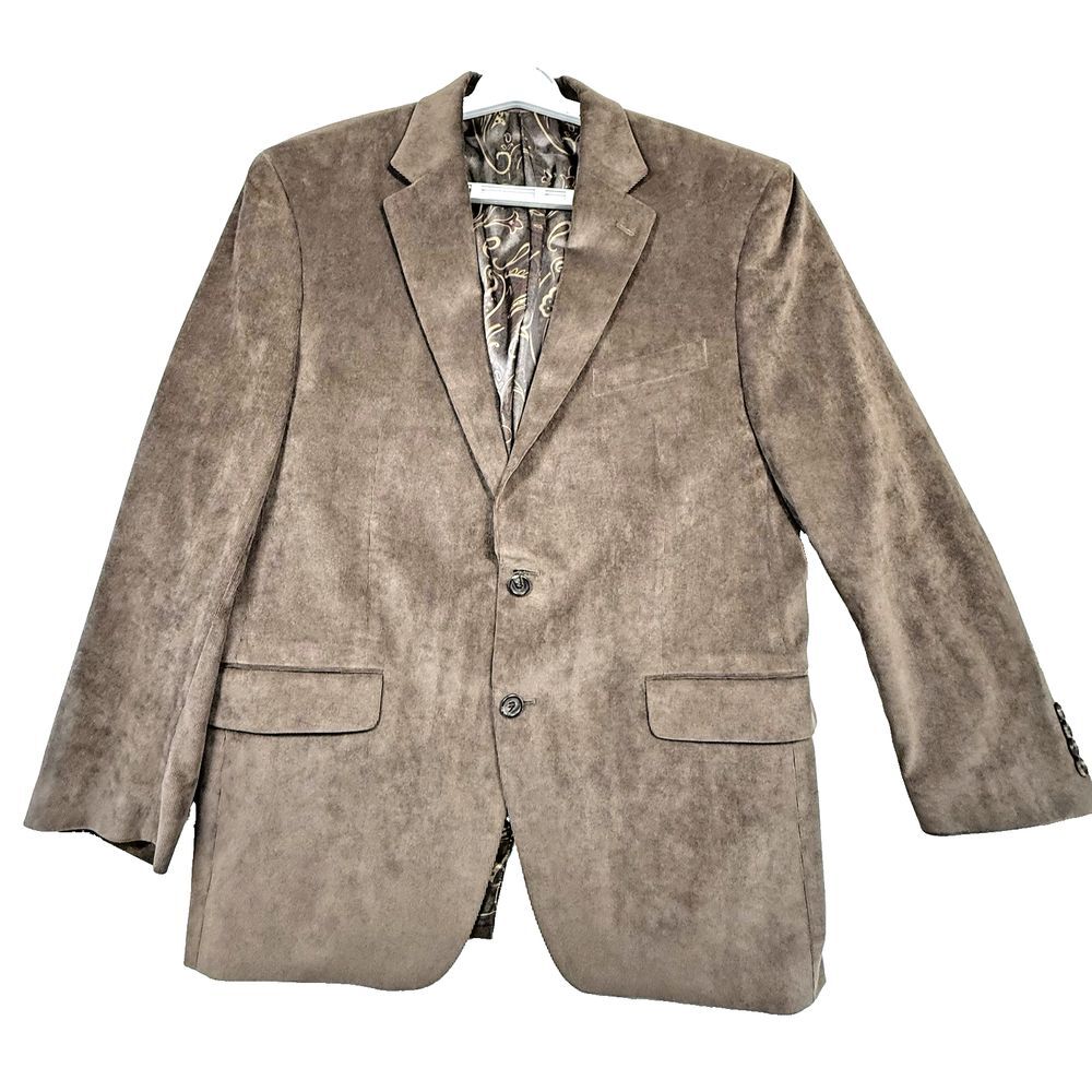 Lauren Ralph Lauren Corduroy Blazer Sports Coat Mens 42R Paisley Brown Jacket